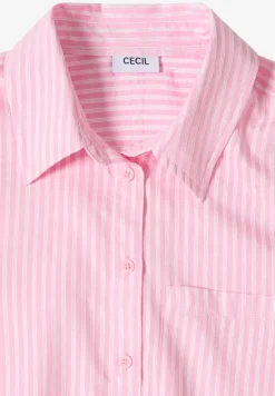 Blouse met overhemdkraag en strepen