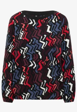 Blouse met print en glitter
