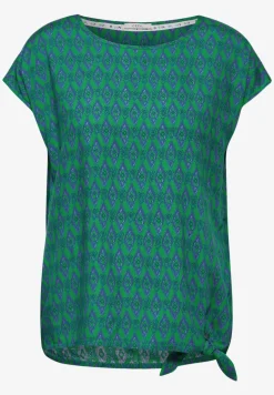 Blouse met print en knopen