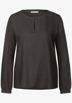 Blouse met ronde hals en uitsnijding