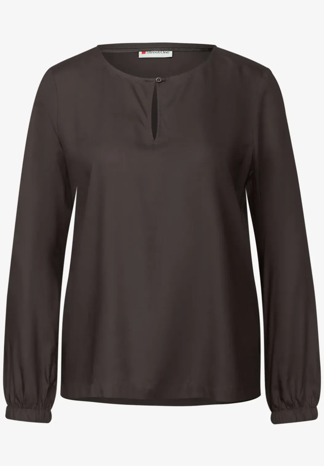 Blouse met ronde hals en uitsnijding