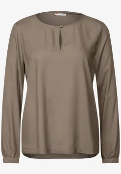 Blouse met ronde hals en uitsnijding