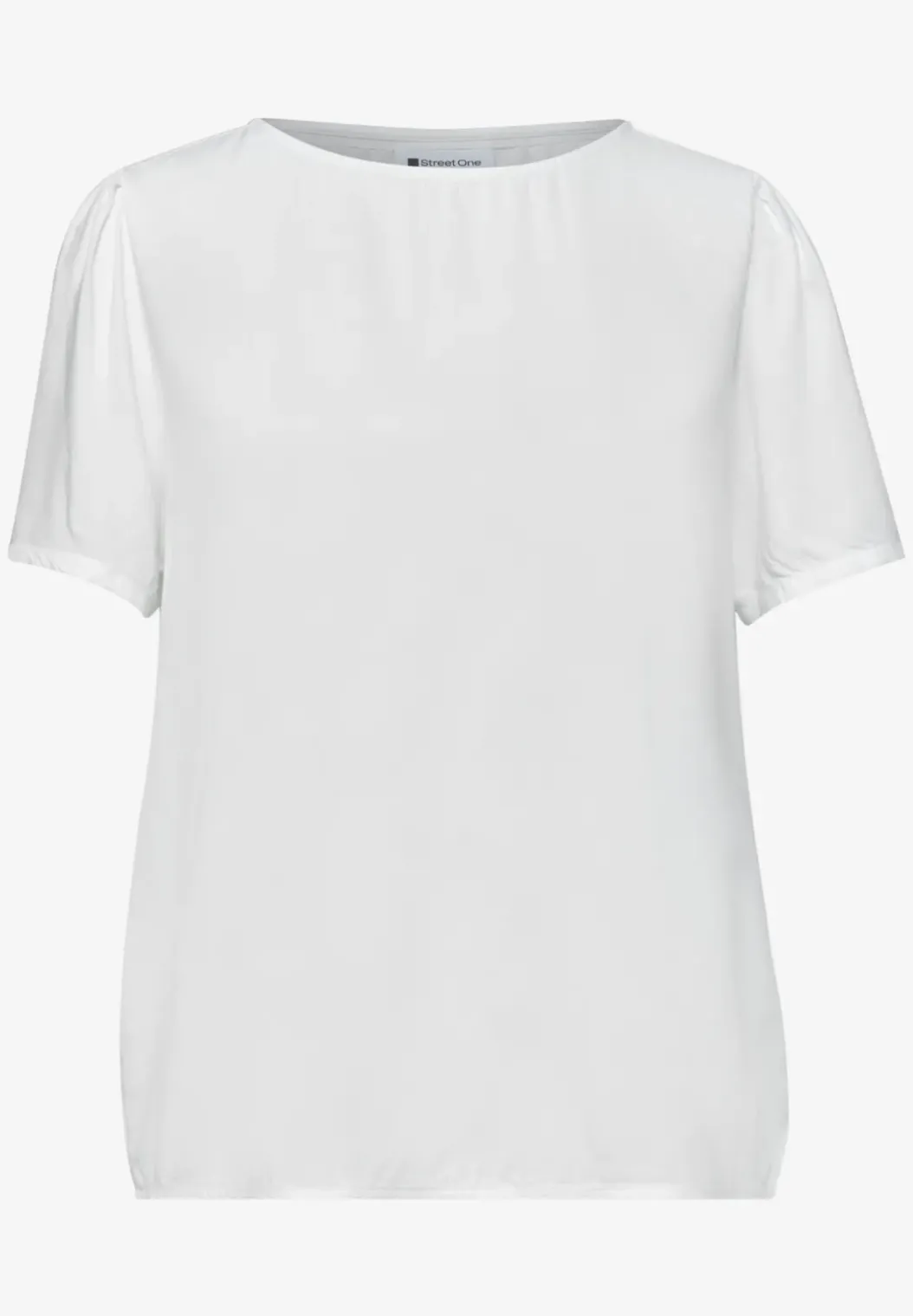 Blouse met ronde hals en korte pofmouwen