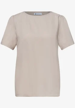 Blouse met ronde hals en korte pofmouwen