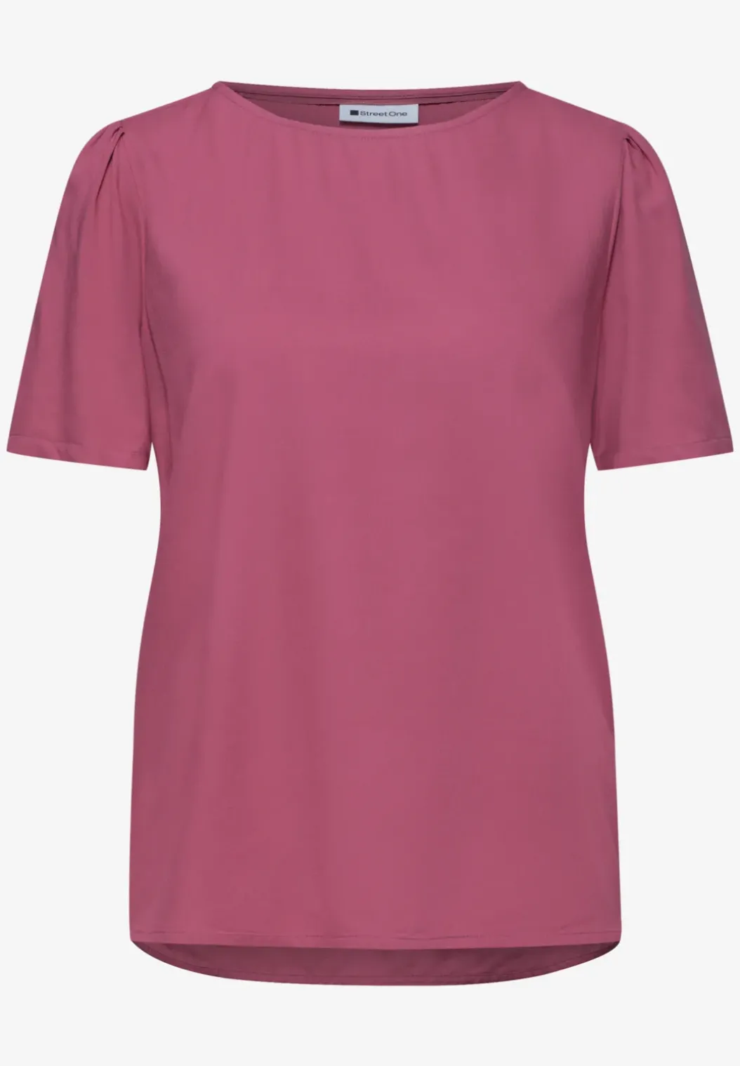 Blouse met ronde hals en korte pofmouwen