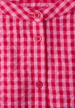Blouse met ronde hals en ruitpatroon