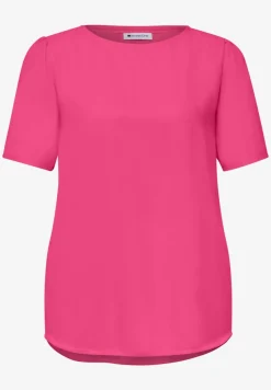 Blouse met ronde hals en korte pofmouwen