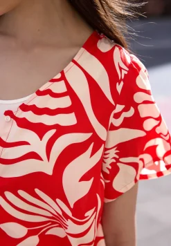 Blouse met V-hals en bloemenpatroon