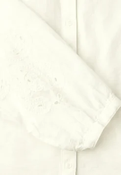 Blouse met V-hals en borduursel