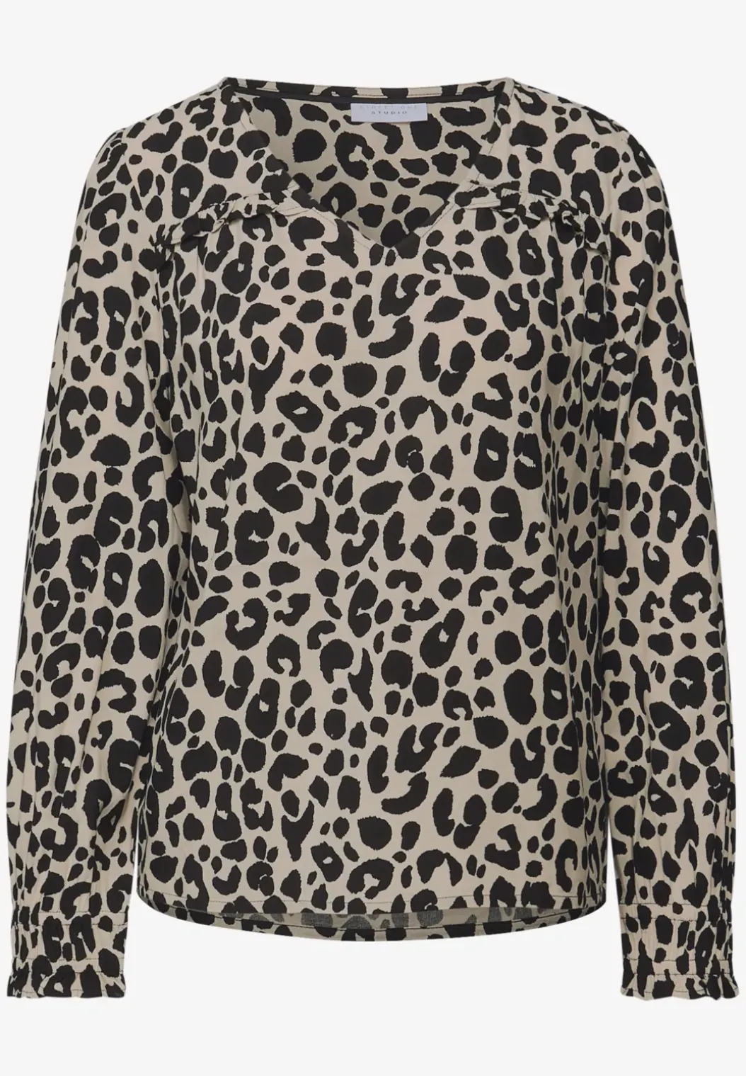 Blouse met V-hals en ruches
