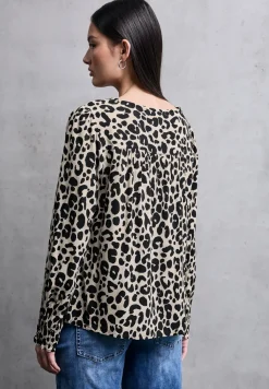 Blouse met V-hals en ruches