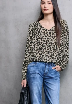 Blouse met V-hals en ruches