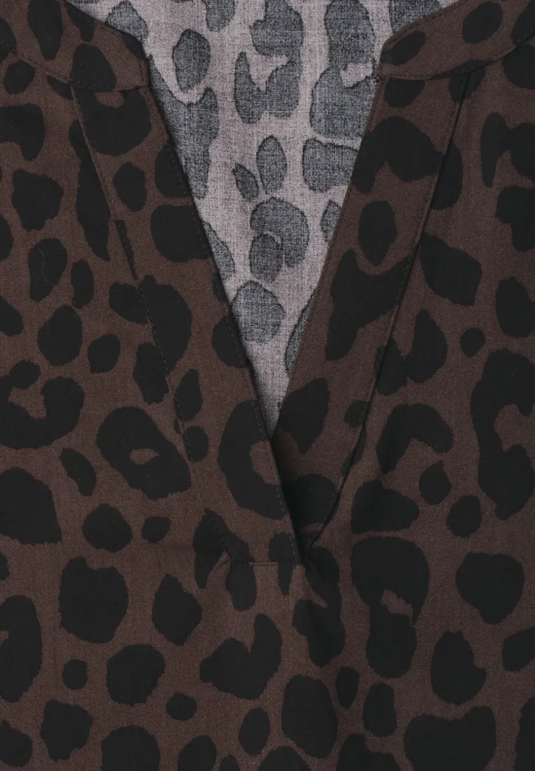 Blouse shirt met gespleten hals en print