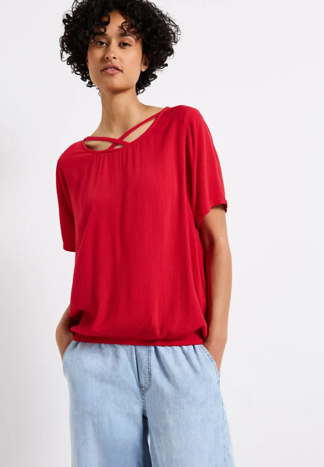 Blouse shirt met lintdetail