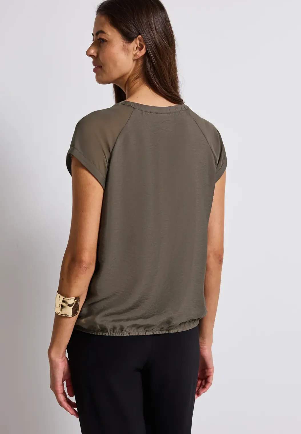 Blouse shirt met mesh detail