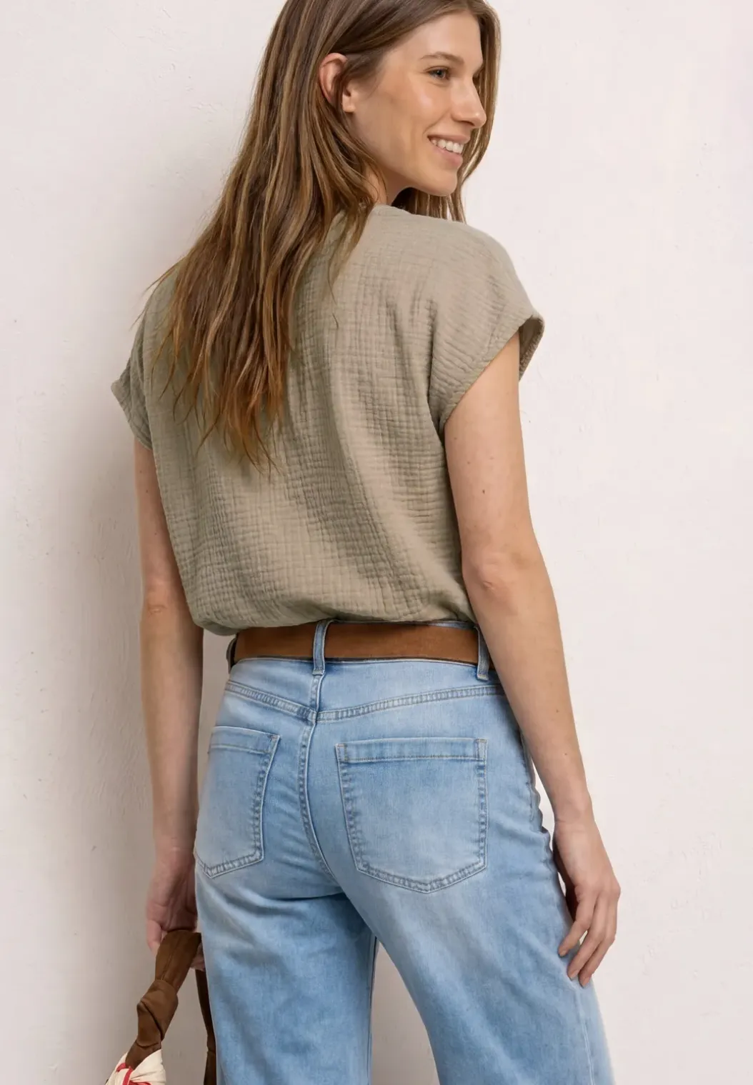 Blouse shirt van mousseline