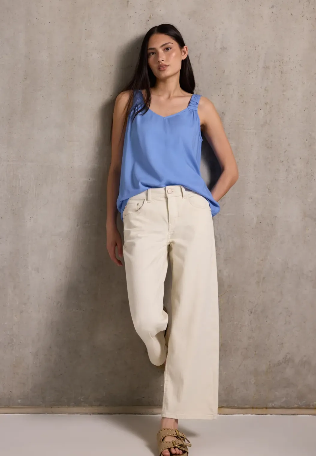 Blouse top met knoopdetail