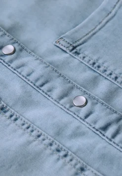 Blouse van denim met gebleekte look