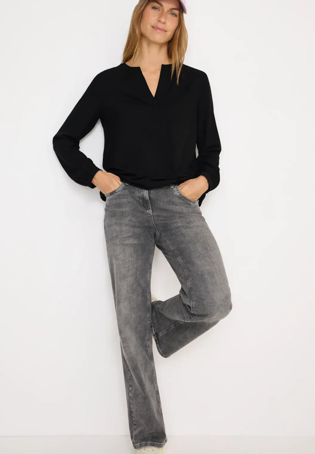 Blouse met gespleten hals
