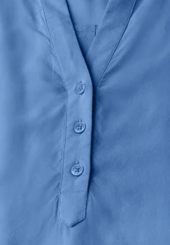 Blouse met korte mouwen in effen kleur