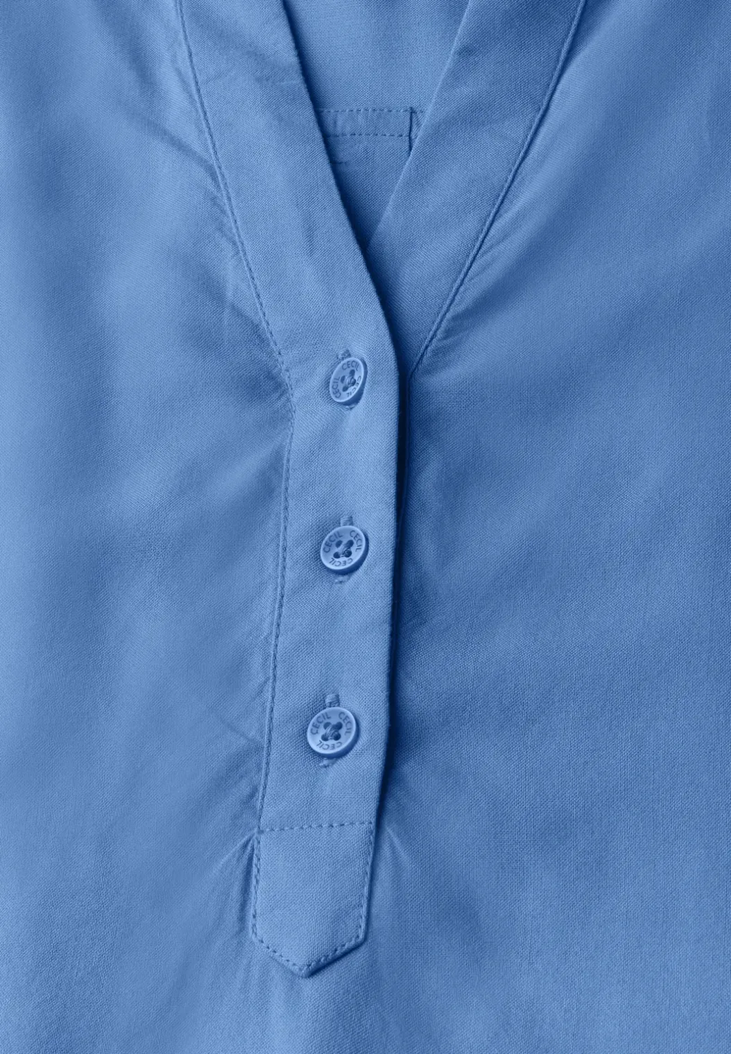 Blouse met korte mouwen in effen kleur