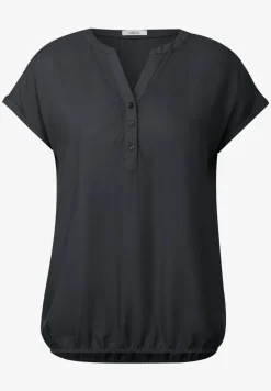 Blouse met korte mouwen in effen kleur