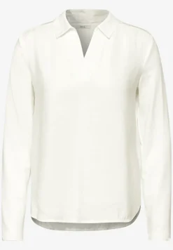 Blouse met tricot mouwen