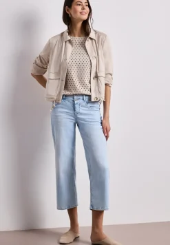 Blouseshirt met korte mouwen en ronde hals