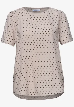 Blouseshirt met korte mouwen en ronde hals