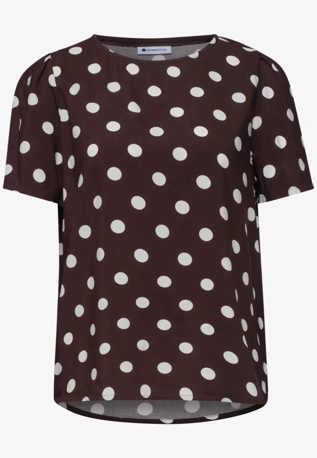 Blouseshirt met korte mouwen en ronde hals