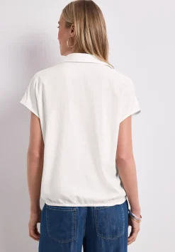Blouseshirt met overhemdkraag en elastische zoom
