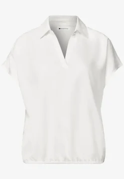 Blouseshirt met overhemdkraag en elastische zoom