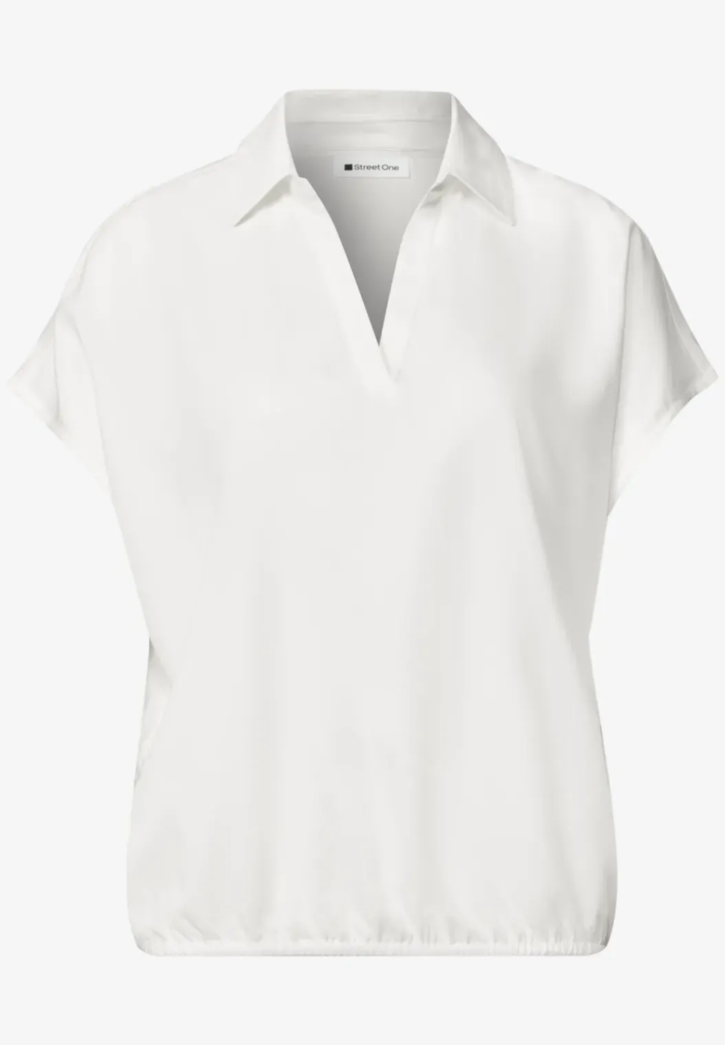 Blouseshirt met overhemdkraag en elastische zoom