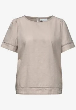 Blouseshirt met ronde hals en tapedetails