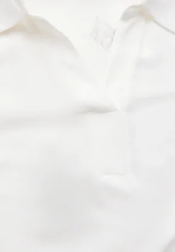 Blouse shirt met materiaalmix