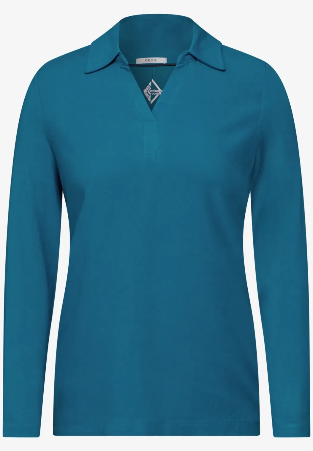 Blouse shirt met materiaalmix