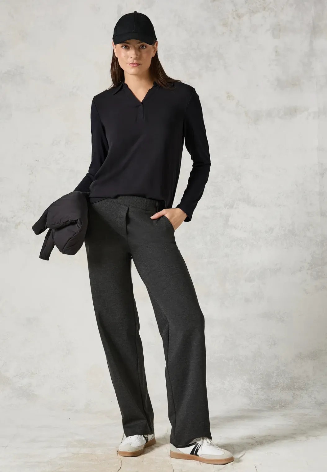 Blouse shirt met materiaalmix
