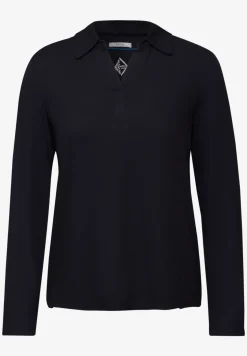 Blouse shirt met materiaalmix