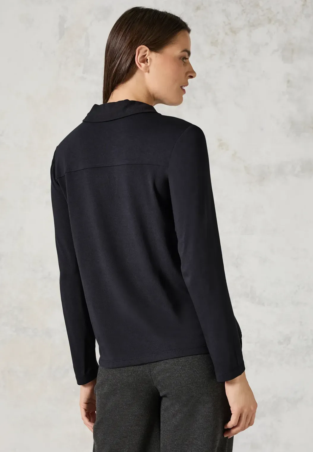 Blouse shirt met materiaalmix