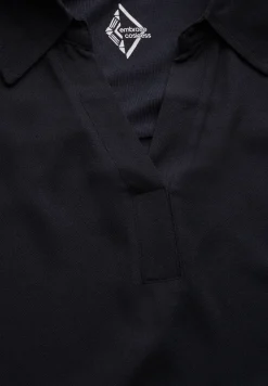 Blouse shirt met materiaalmix