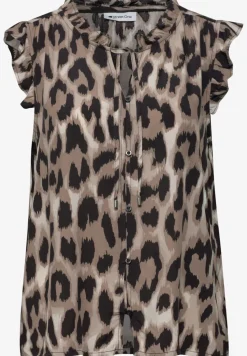 Blousetop met gespleten hals en ruches