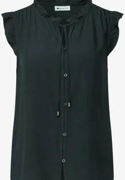Blousetop met gespleten hals en ruches
