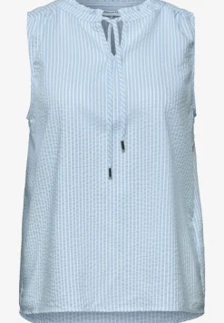Blousetop met gespleten hals en ruches