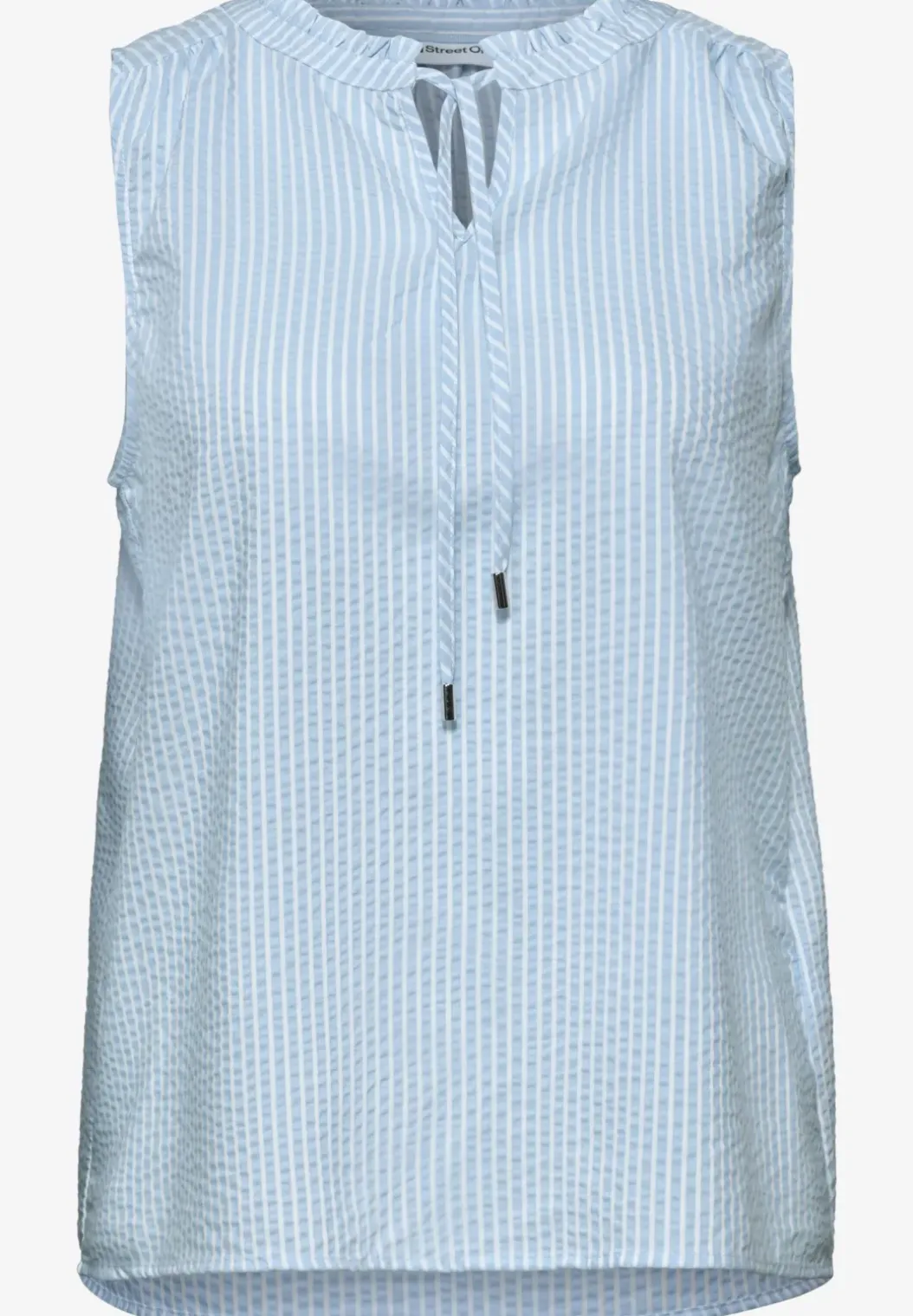 Blousetop met gespleten hals en ruches