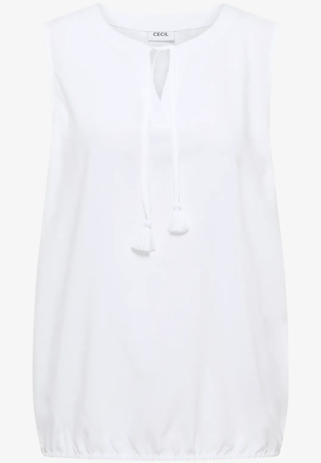 Blousetop met gespleten hals en linten