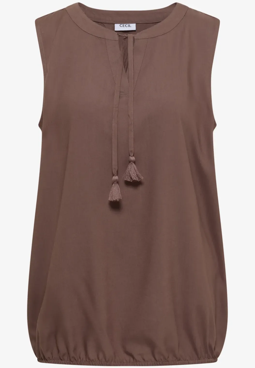 Blousetop met gespleten hals en linten