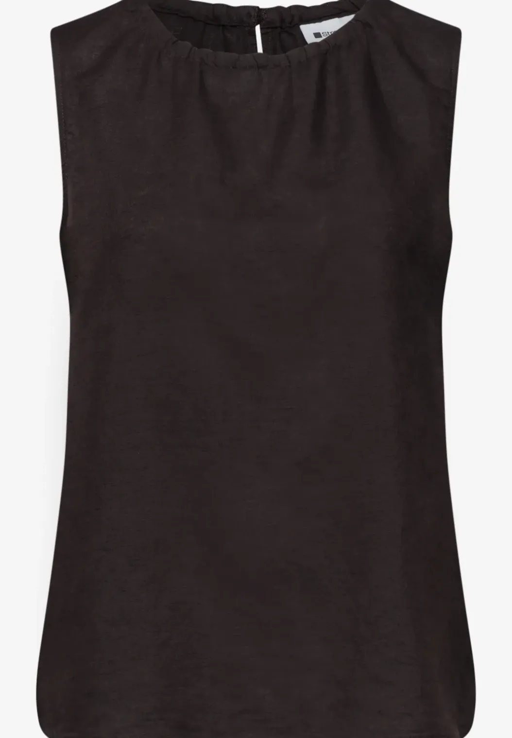 Blousetop met ronde hals in linnenmix