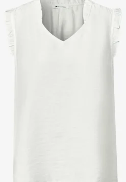 Blousetop met V-hals en ruches