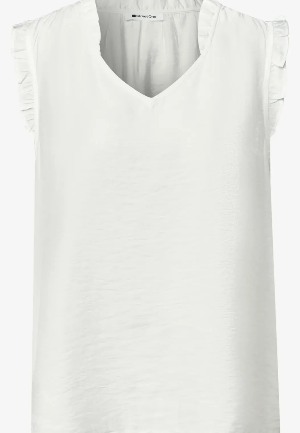 Blousetop met V-hals en ruches