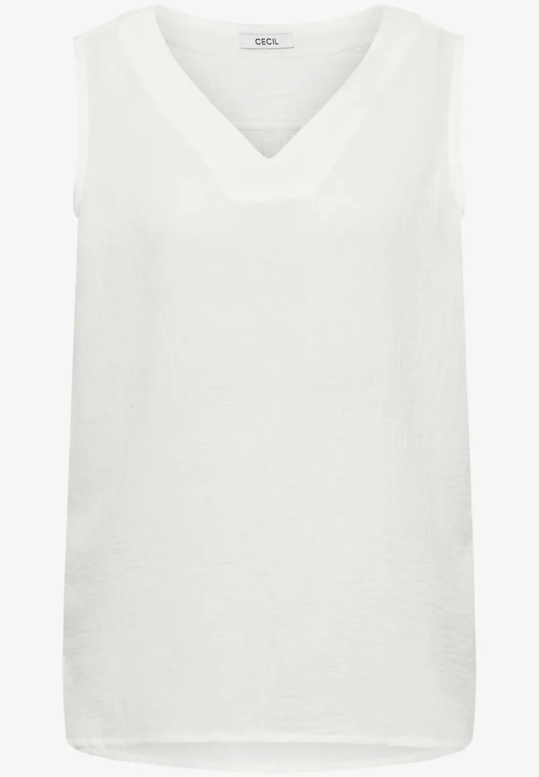Blousetop met V-hals van mousseline